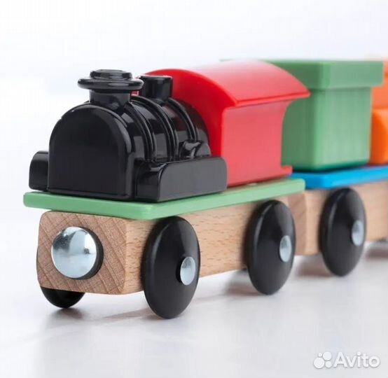 Поезд IKEA Лиллабу новый деревянный паровоз