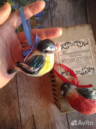 Снегирь и синичка ватные игрушки
