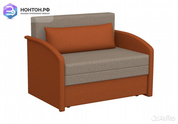 Диван выкатной Малыш 1000 оранжевый / бежевый