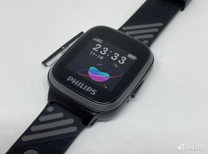 Черные детские часы Philips W200