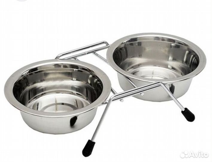 Миски нерж на подставке для кошки, 2х0.23л