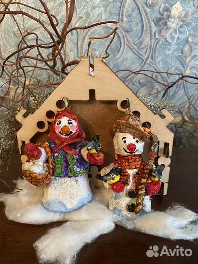 Ватные елочные игрушки