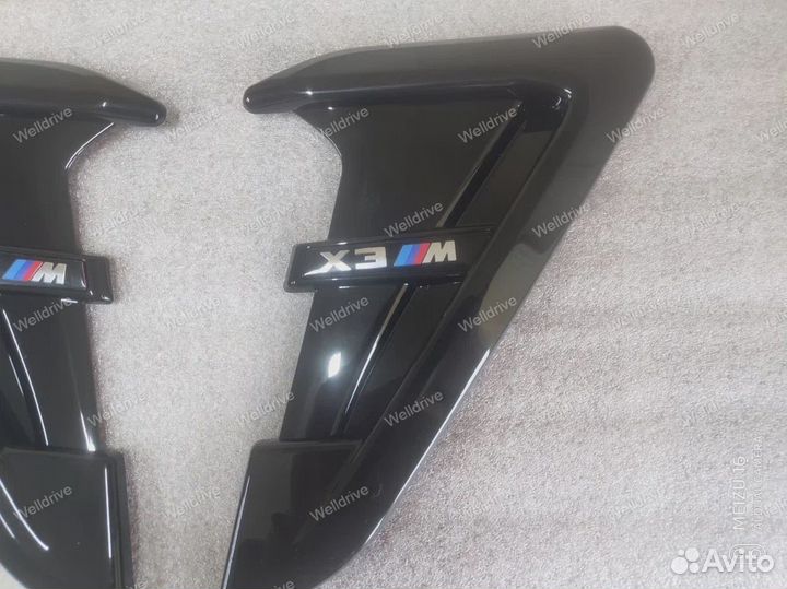 Жабры на крылья BMW X3 G01 черный глянец
