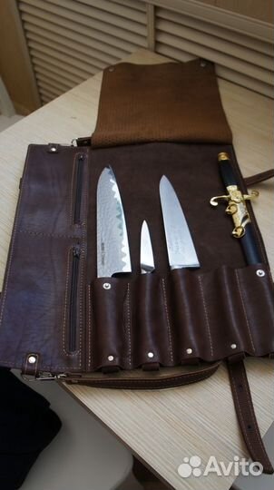 Скрутка повара кожаная, ручной работы