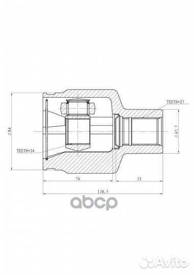 ШРУС внутренний LR ssang yong Kyron 05- GIK04