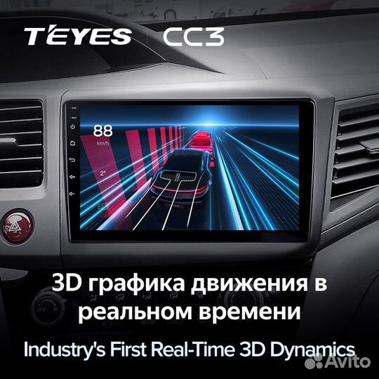 Магнитола Teyes CC3 6/128 Honda Civic 9
