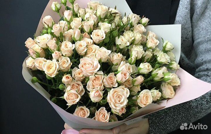 Букет цветов, букет белых роз, доставка цветов