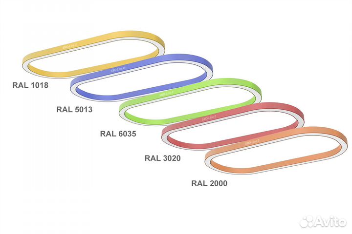 Светодиодный светильник форма овал 80W 800х400мм