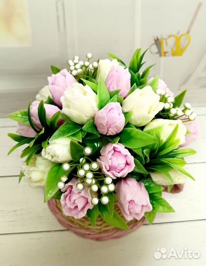 Букет тюльпанов из мыла ручной работы