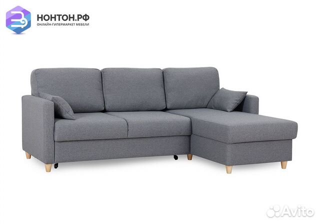 Диван угловой дельфин Дилан серый
