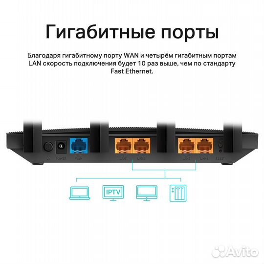 Wi-Fi роутер TP-Link Archer C6 AC1300 Black