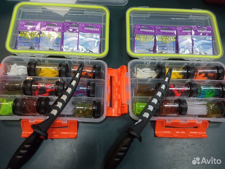 2 микроджиговых набора + филейные ножи Kosadaka