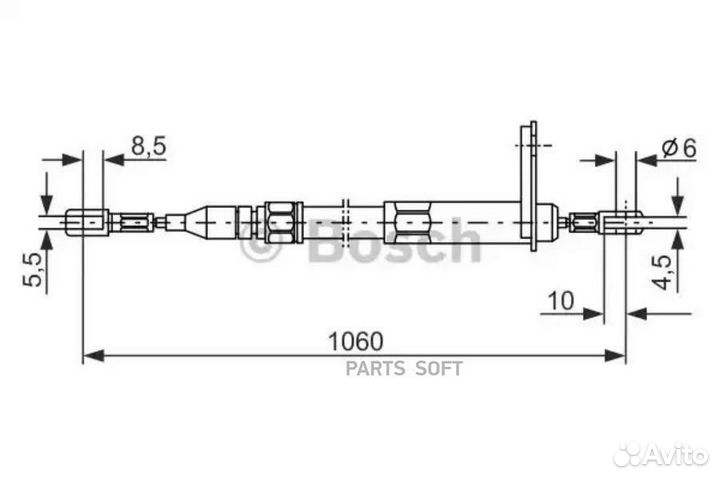 Bosch 1 987 477 047 трос ручника л.+п.\ MB W201/W124 all 83