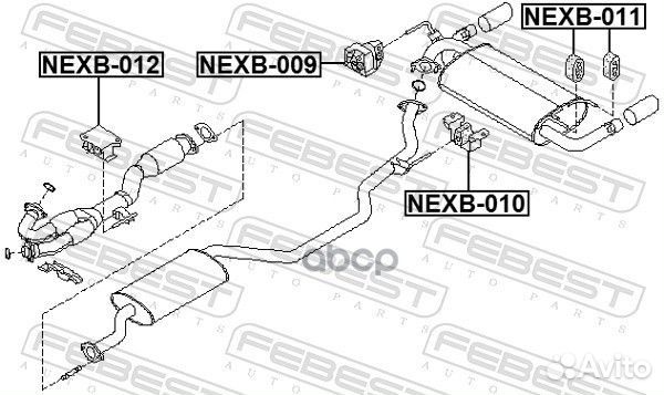 Кронштейн крепления глушителя nexb010 Febest