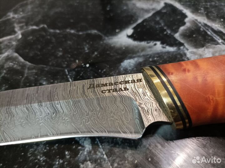 Нож охотничий из дамасской стали
