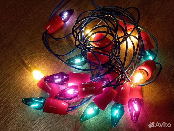 Гирлянда СССР ег Капелька с цветными лампочками