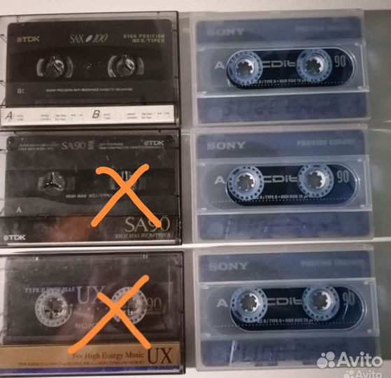 Аудиокассеты Sony TDK б/у