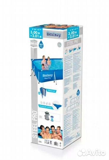 Новый каркасный бассейн Bestway 300х201х66, 3300л