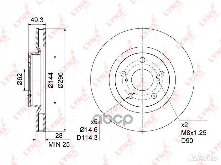 BN-1169 Диск тормозной lynxauto BN-1169 lynxauto