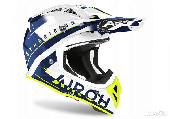 Шлем кроссовый airoh Aviator ACE Amaze Синий Гляне