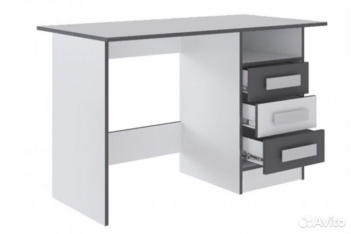 Тэбби Стол письменный белый/графит серый