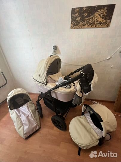 Коляска Verdi Sonic Plus Pro 3 в 1 бежево-розовая