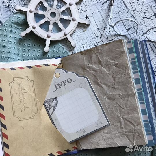 Блокнот ручной работы «Морской». Скрапбукинг