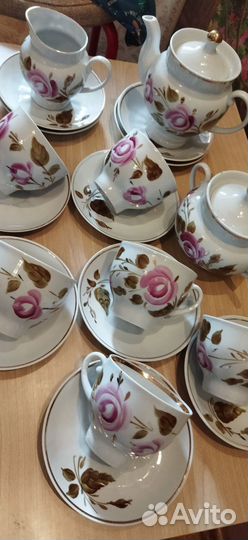Чайный сервиз СССР, костяной фарфор, лфз и Бар-ка