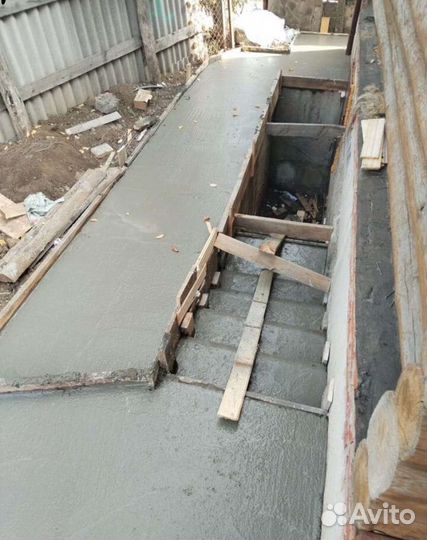 Бетоный работы фундаменты площадки и дорожки