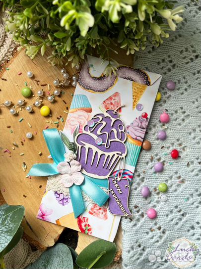 Маффин конверт для денег на день рождения