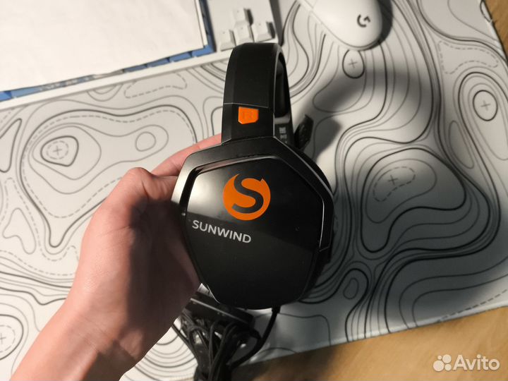 Наушники с микрофоном sunwind