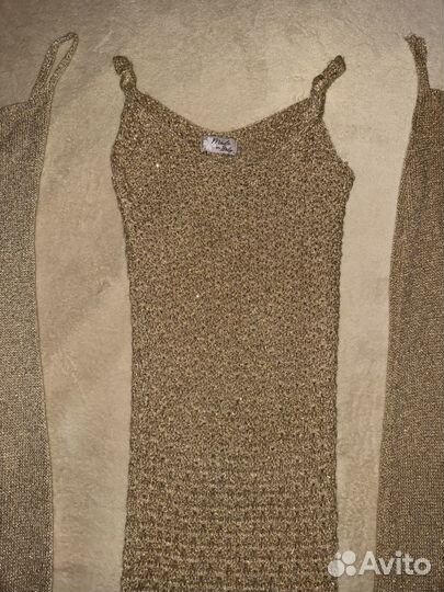 Золотые вязаные платья кольчуга