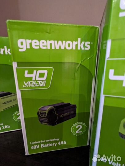 Аккумуляторы и зарядные Greenworks 40V и 24V