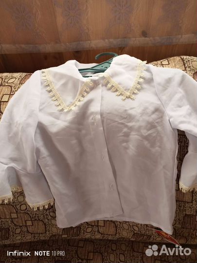 Блузка белая для девочки 134