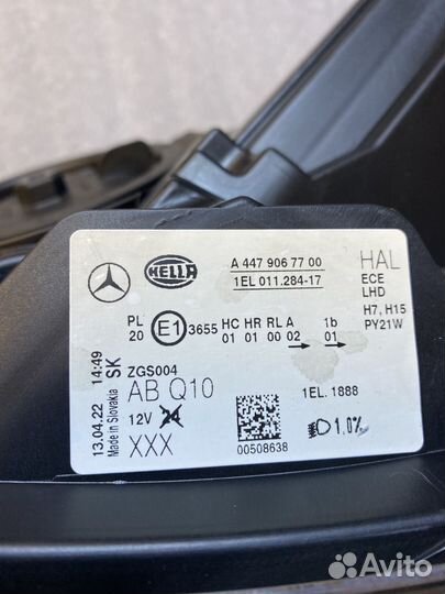 Фара левая Mercedes-Benz V-Class W477 2014-2023г