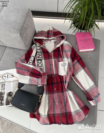 Рубашка в клетку женская