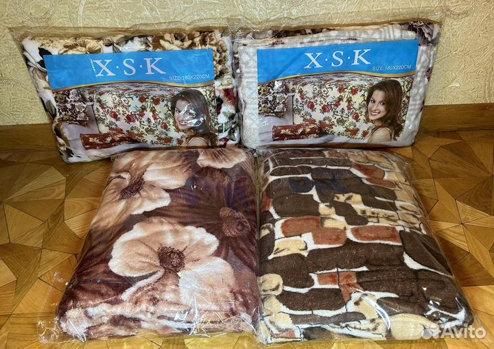 Плед флисовый новый бамбук в упаковке