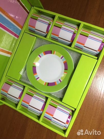 Набор чашек эспрессо с блюдцами, 6 шт