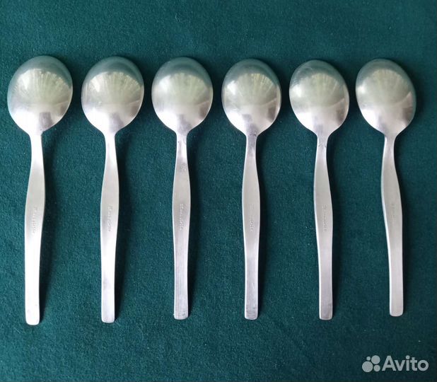 Набор чайных мельхиоровых ложек с позолотой СССР