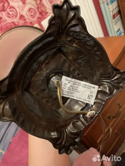 Лампа настольная из натурального камня и латуни