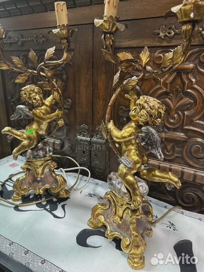 Лампа настольная с путти 2 шт барокко Италия
