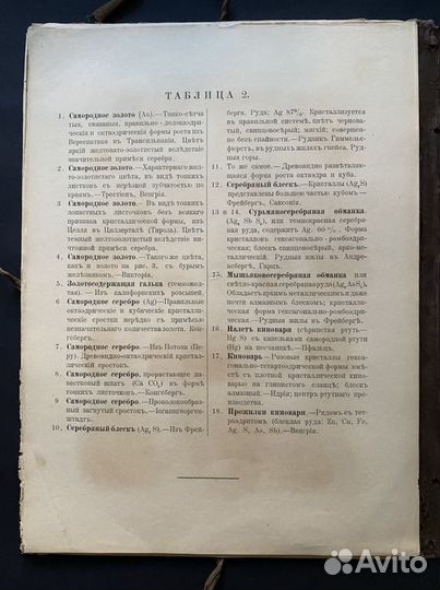 Минералогический атлас Зауэр 1904 год