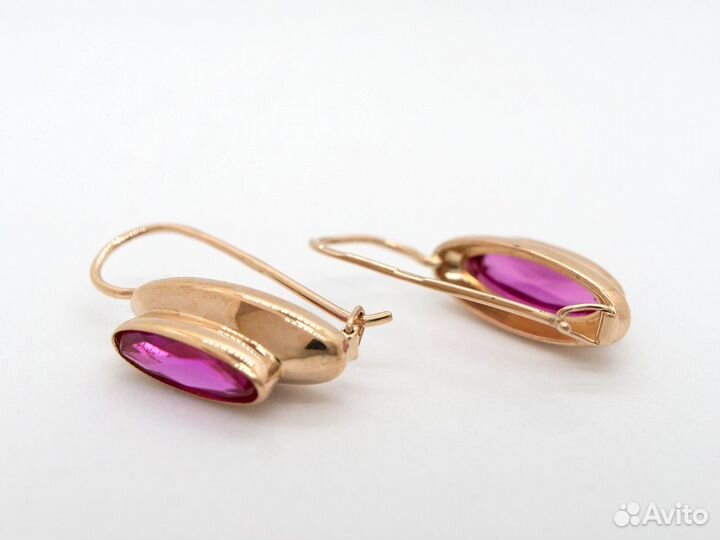 Золотые серьги с фианитами