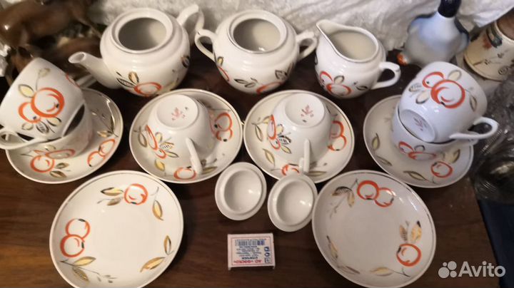Редкий чайный сервиз дфз Вербилки райские яблоки