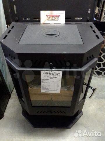 Печь-камин Бранденбург Призма с чугунной плитой