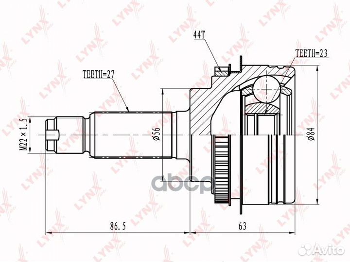 Шрус subaru forester 02- наружн. CO6900A lynxauto