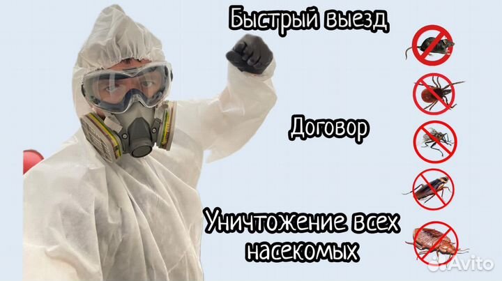 Уничтожение клопов,тараканов и клещей