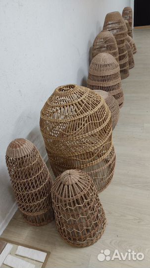 Светильники плетеные люстры