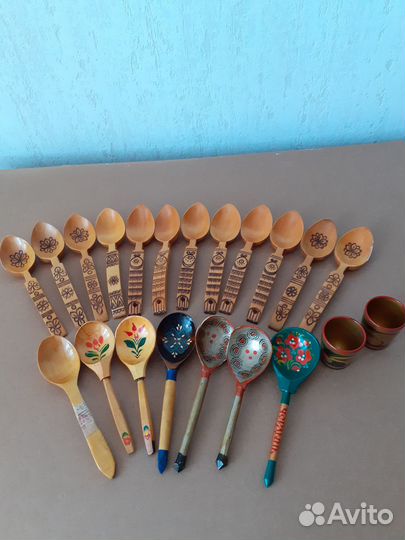 Доски разделочные расписные, ложки деревянные
