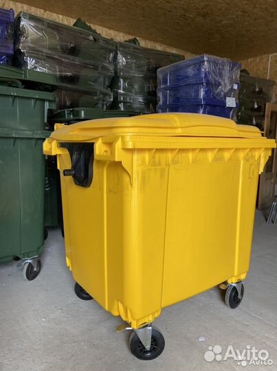 Мусорный Контейнер Gplast 1100 л. Желтый Цвет Уфа